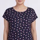 Women's Blue Sleeveless Casual Nighty, Navy Blue, small