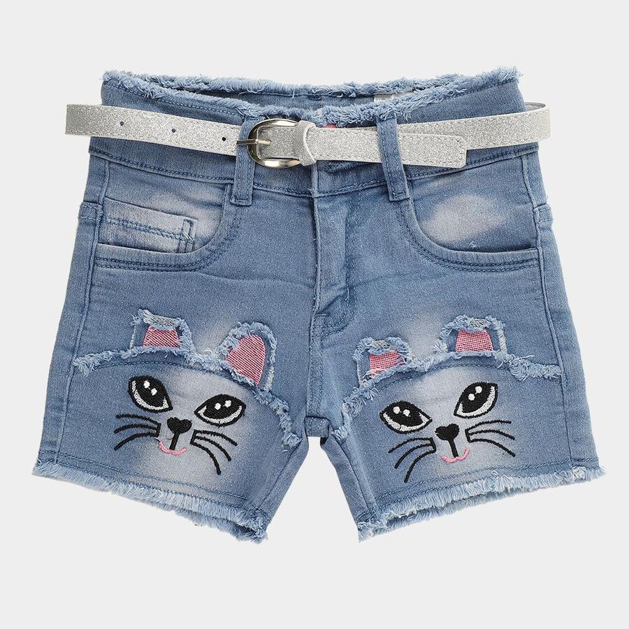 Girls' Shorts, हल्का नीला, large