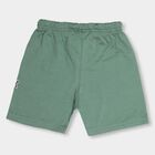 Boys' Muted Sage Green Printed Elastic Waist Bermuda Shorts, Dark Green, small image number null