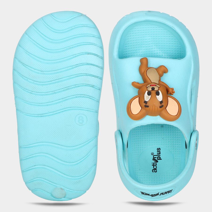 Boys Blue Slip-On Slide Sandals, Blue, large