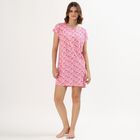 Women's Bright Pink Round Neck Casual Nighty, गुलाबी, small image number null