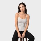 Women's Grey Cotton Blend Scoop Neck Camisole Slip, मिश्रित हल्का ग्रे, small