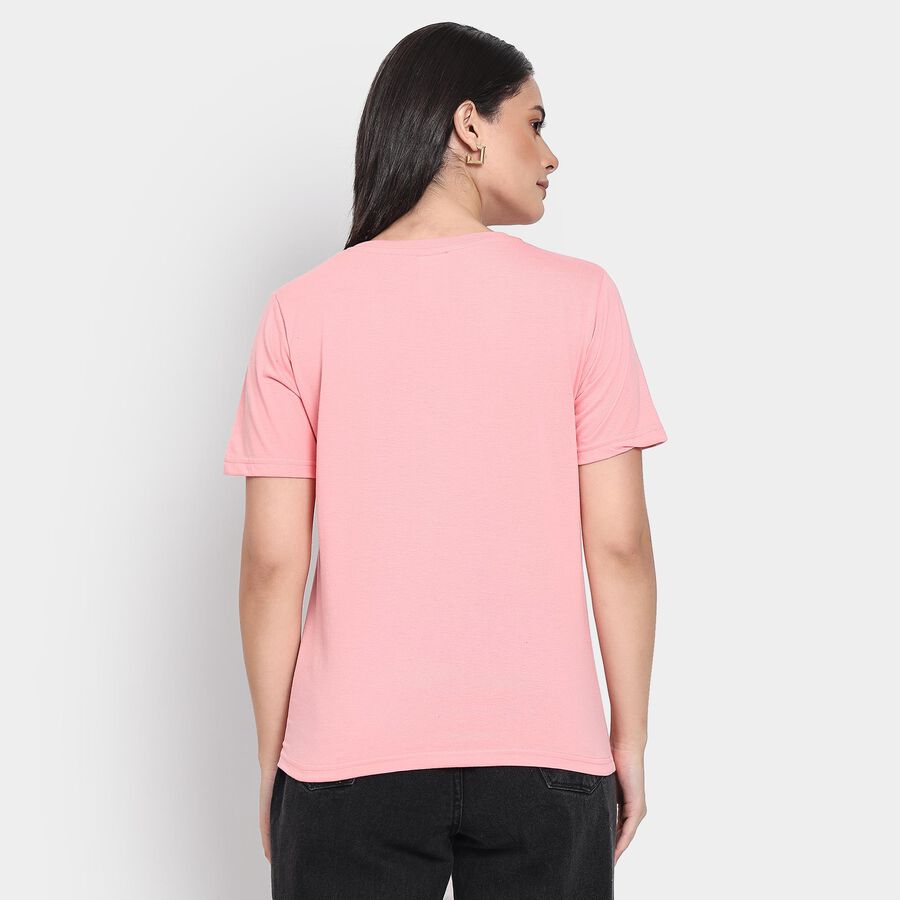 Ladies' Round Neck T-Shirt, Light Pink, large