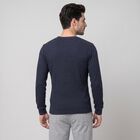 Men's Navy Blue Long Sleeve Thermal, मध्यम नीला, small