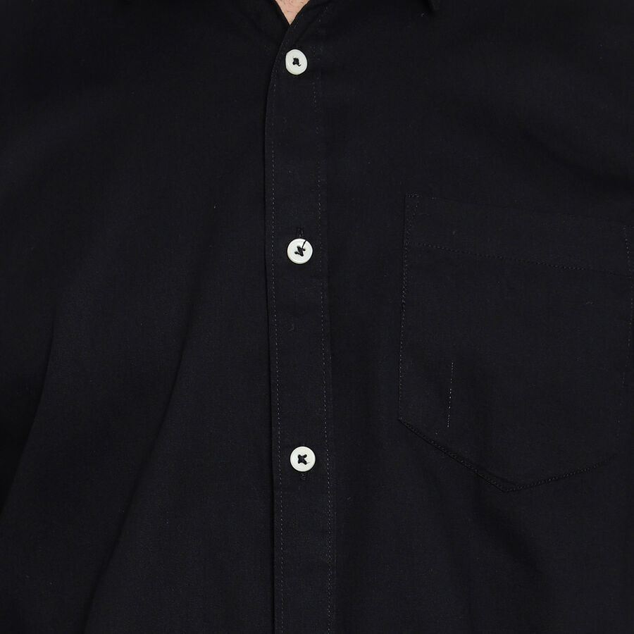 Cotton Solid Formal Shirt, Black, large image number null