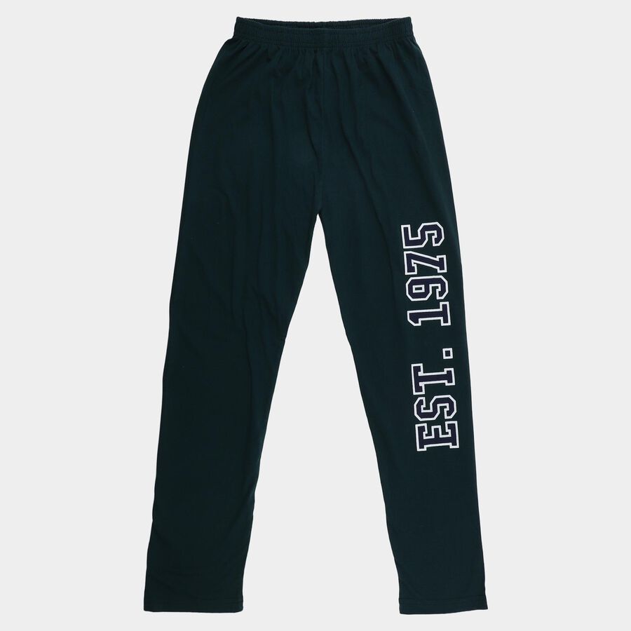 Boys' Dark Green Regular Fit Space Printed Pyjama, Dark Green, large