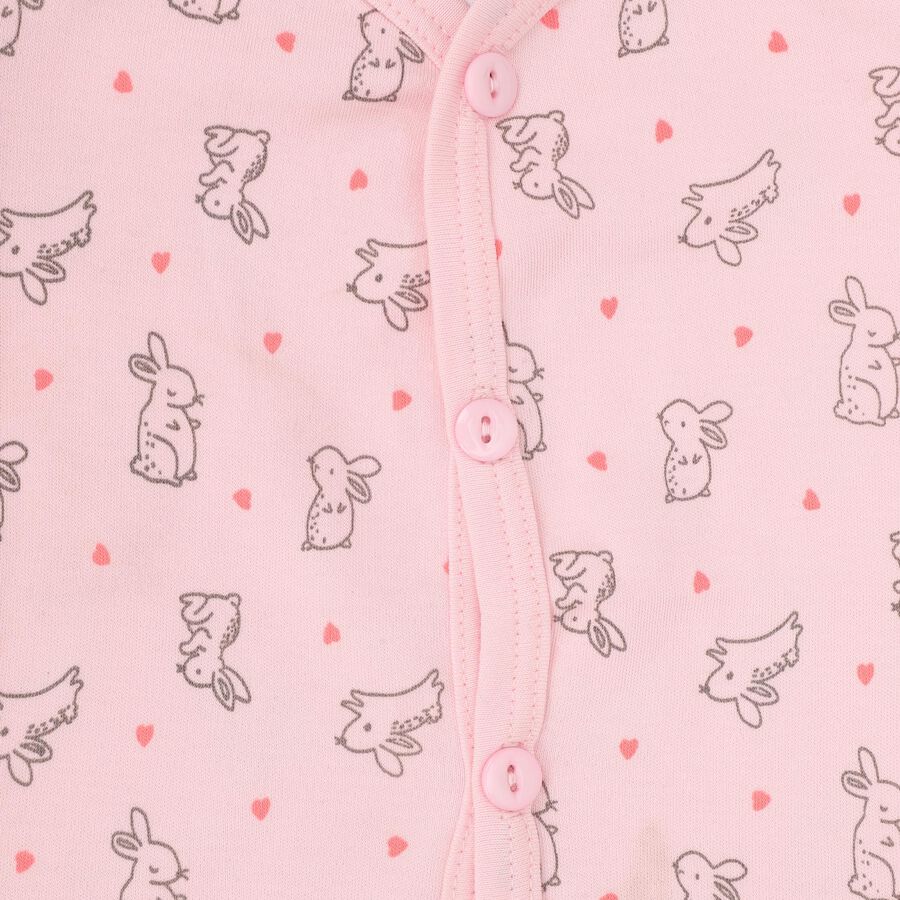 Infants' Light Pink Cotton V-Neck Casual T-Shirt, Light Pink, large image number null