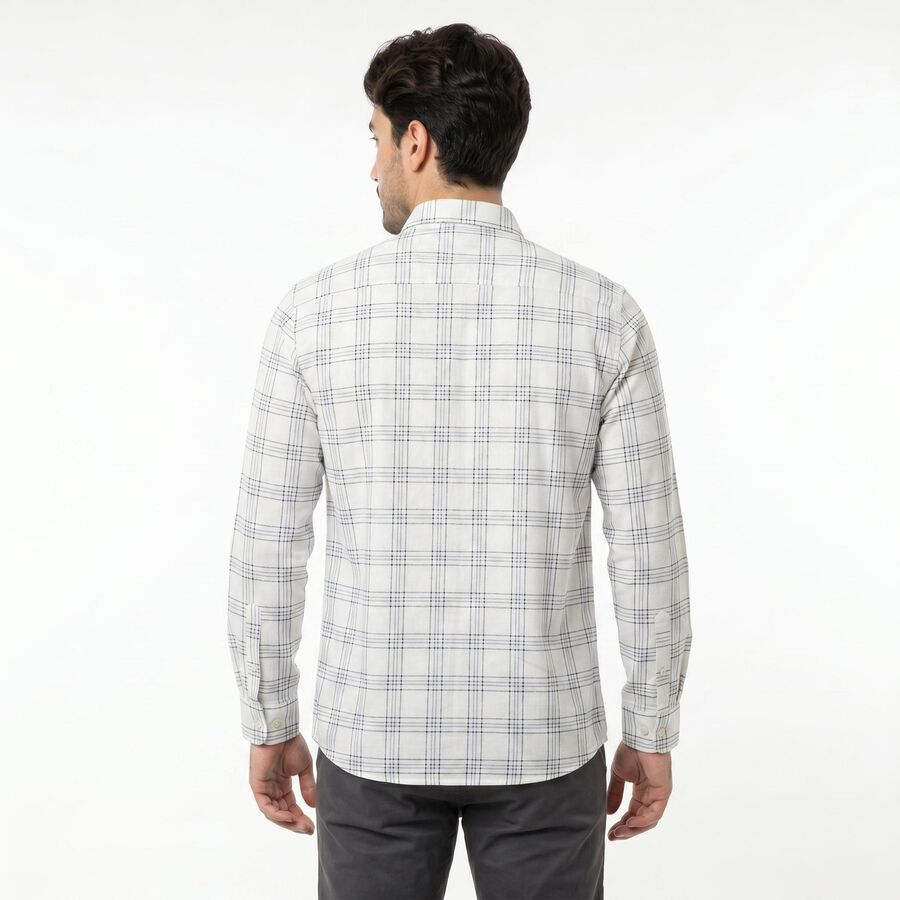 Men's Mid Blue Cotton Long Sleeve Button-Down Regular Fit Shirt, Mid Blue, large