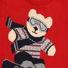 Boys Bright Cherry Red Crew Neck Casual Pullover, Red, small image number null