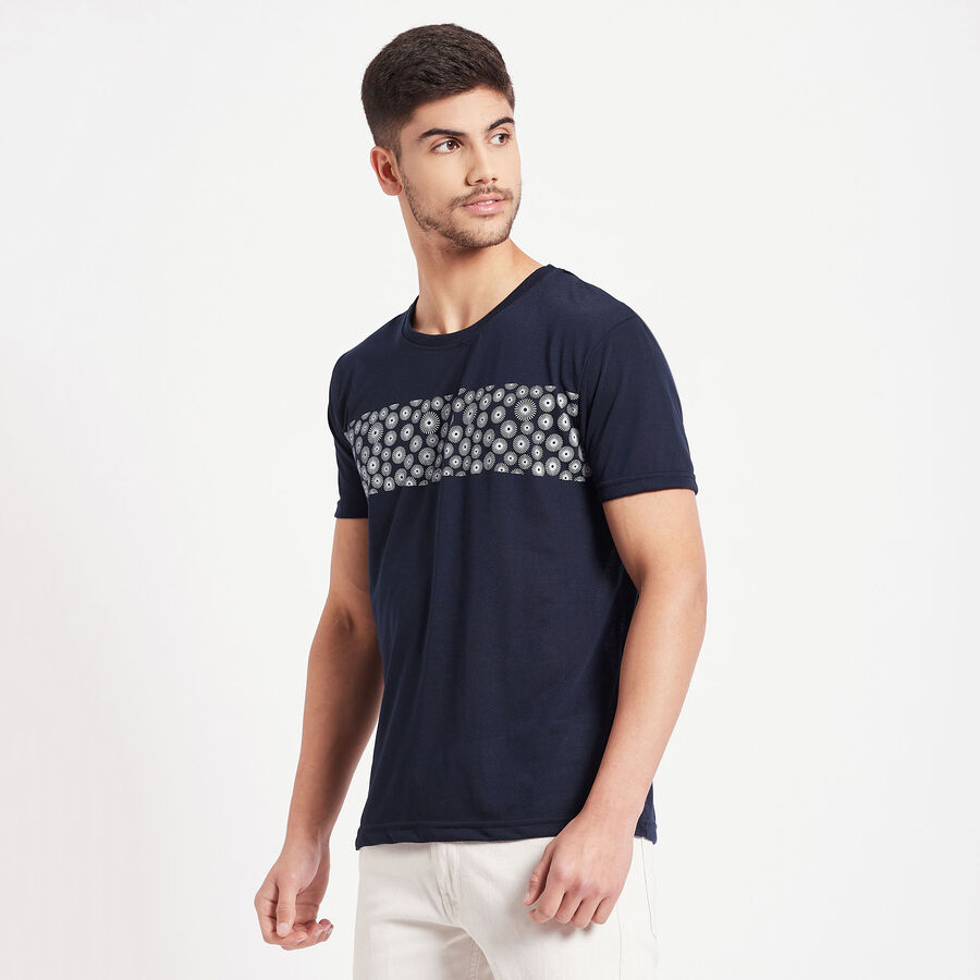 Round Neck T-Shirt, Navy Blue, large image number null