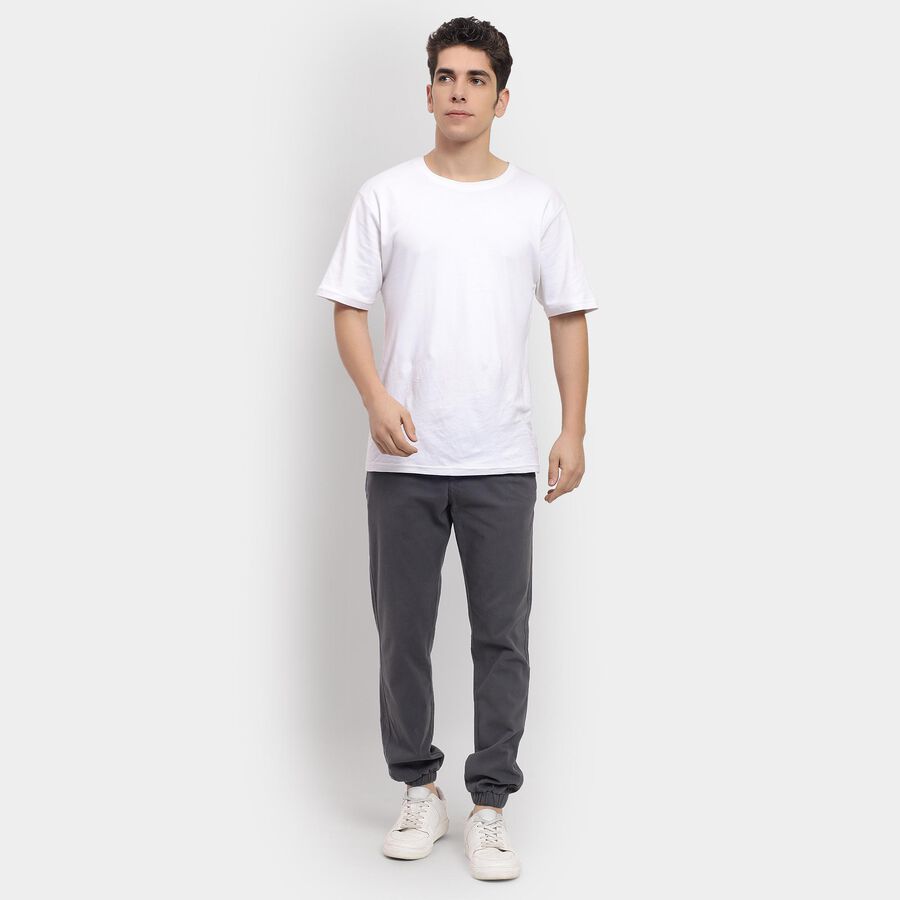 Men's Slim Fit Casual Trousers , Melange Blue, large