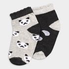 Girls' Socks (Pack of 2), Light Grey, small image number null