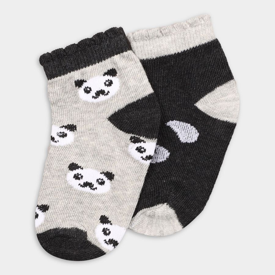 Girls' Socks (Pack of 2), Light Grey, large image number null
