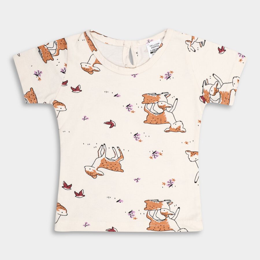 Infants' Cotton T-Shirt, पीच, large image number null