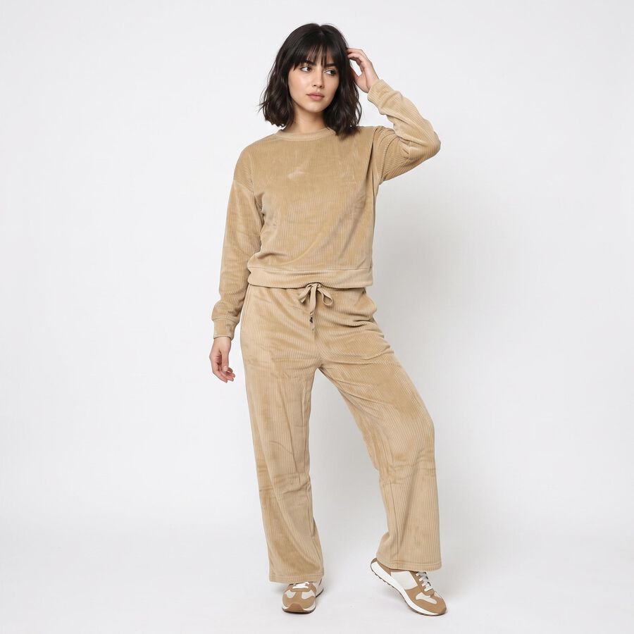 Women Beige Sweat Suit Track suit, Beige, large