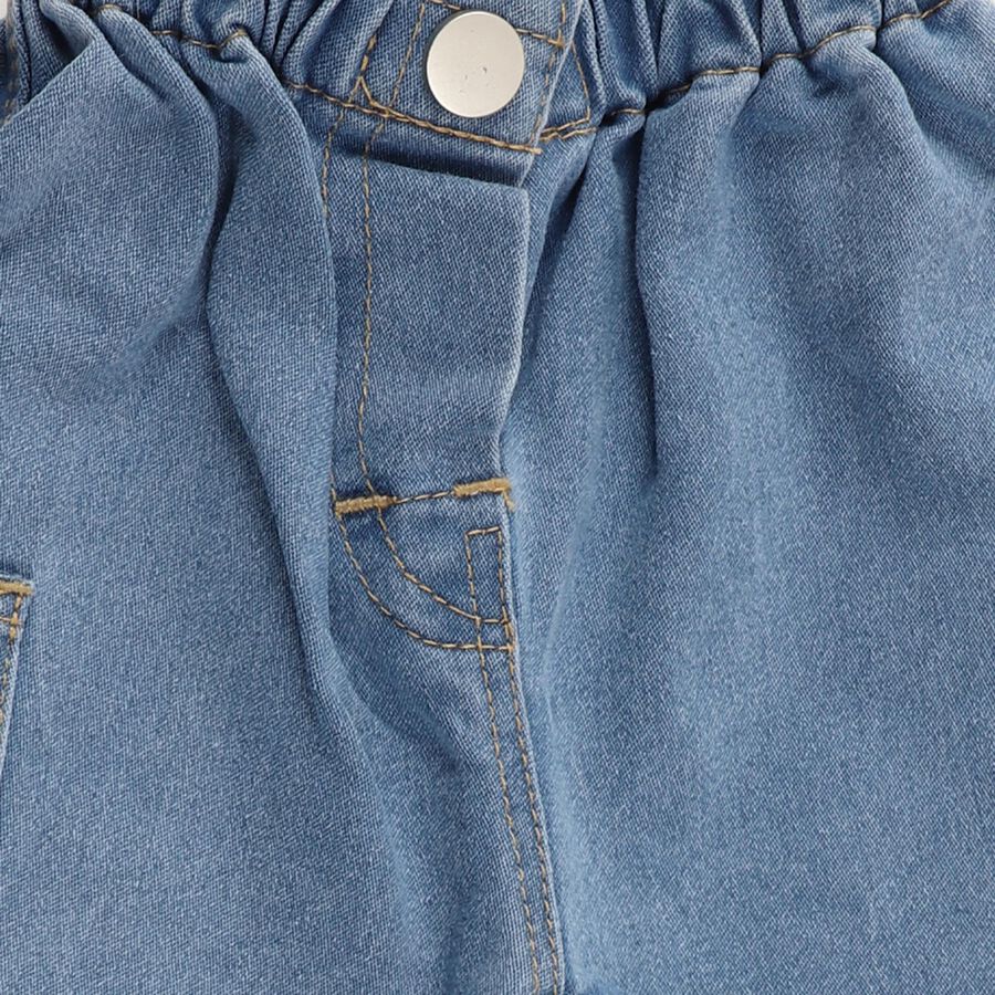 Infants Light Blue Relaxed Fit Cargo Jeans, Mid Blue, large
