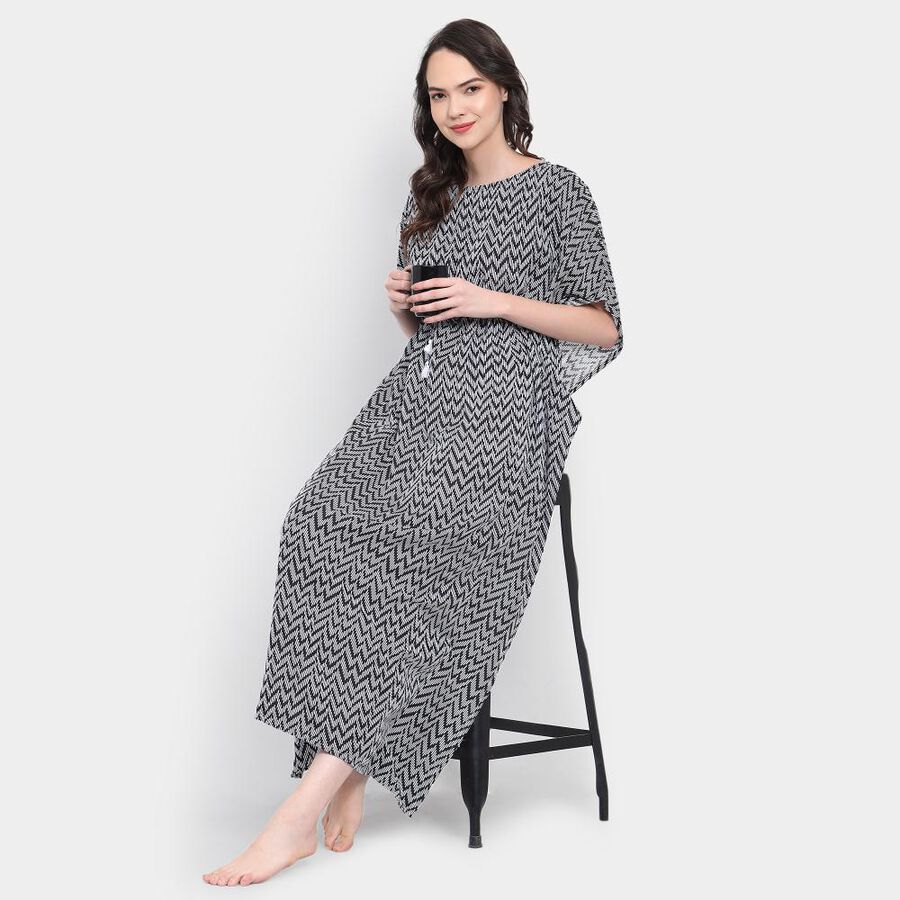 Printed Nighty, White, large image number null