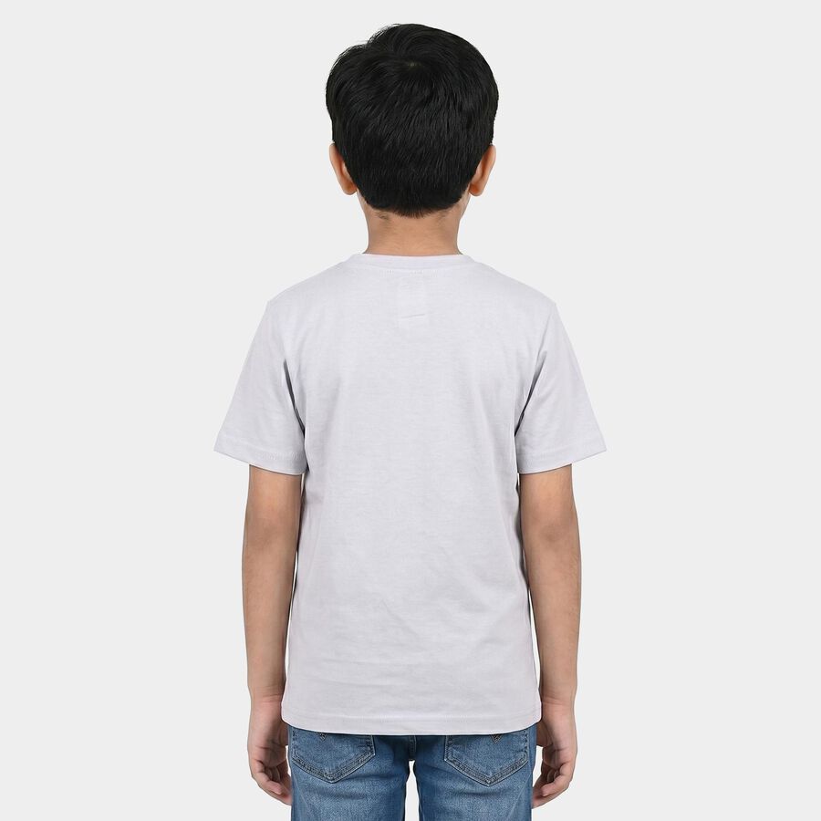Boys Light Blue Crew Neck Regular Boys T-Shirt, हल्का नीला, large