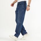 Men's 100% Cotton Jeans, मध्यम नीला, small image number null