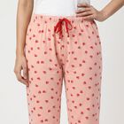 Women's Light Pink Straight Fit Strawberry Printed Pyjama, Light Pink, small