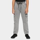 Boys' Faded Grey Relaxed Fit Cargo Jeans, Light Blue, small image number null