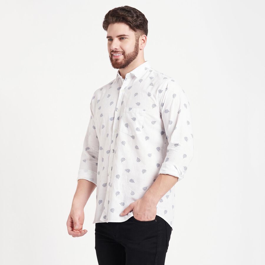 Cotton Printed Casual Shirt, White, large image number null