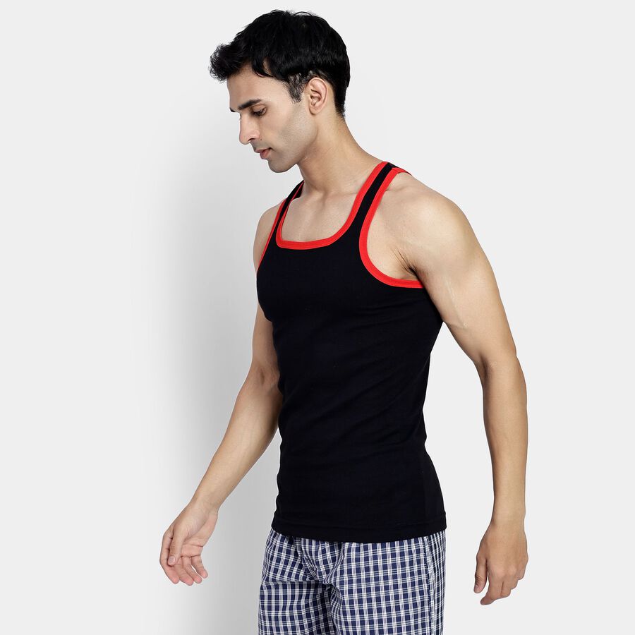 Men's 100% Cotton Gym T-Shirt, Black, large image number null