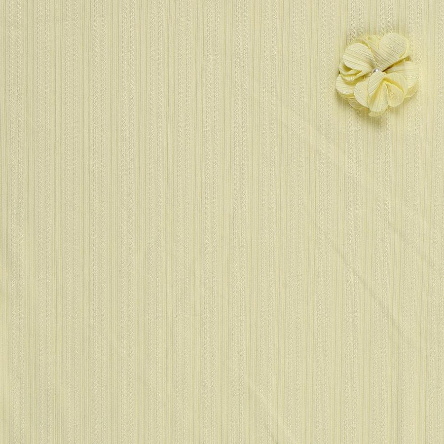 Girls Light Yellow Round Neck Casual T-Shirt, Yellow, large image number null