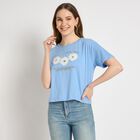 Ladies' 100% Cotton Crop  Top, Light Blue, small