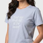 Women's Light Blue Round Neck Regular T-Shirt, Light Blue, small