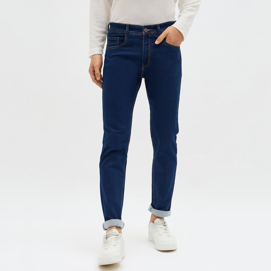 Men's Slim Fit Jeans, Dark Blue, large image number null