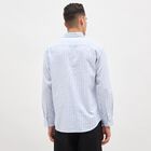 Men's White and Blue Classic Collar Striped Shirt, White, small image number null