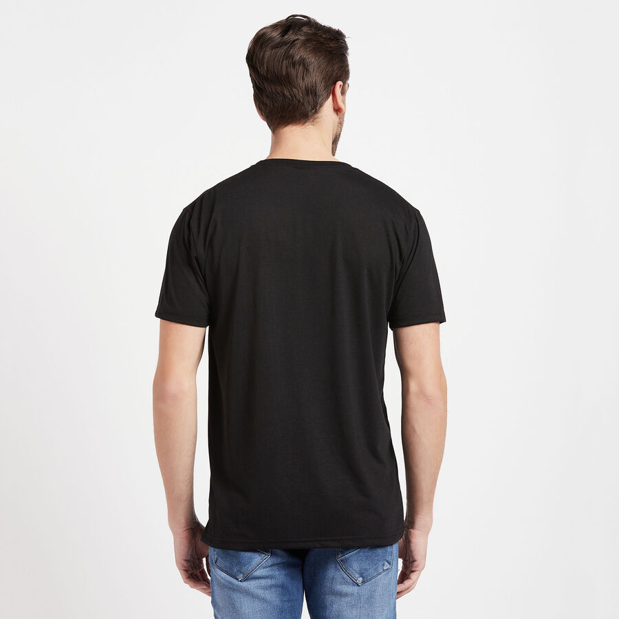 Round Neck T-Shirt, Black, large image number null