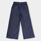 Girls' Deep Indigo Wide Leg Pull-Up Jeans, Dark Blue, small image number null