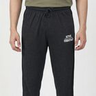 Men's Grey Relaxed Fit Track Pants, गहरा ग्रे, small