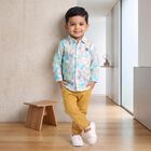 Infants Light Blue Cotton Collar Shirt, Light Blue, small