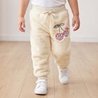 Girls' White Jogger Fit Cherry Applique Pyjama, सफ़ेद, small