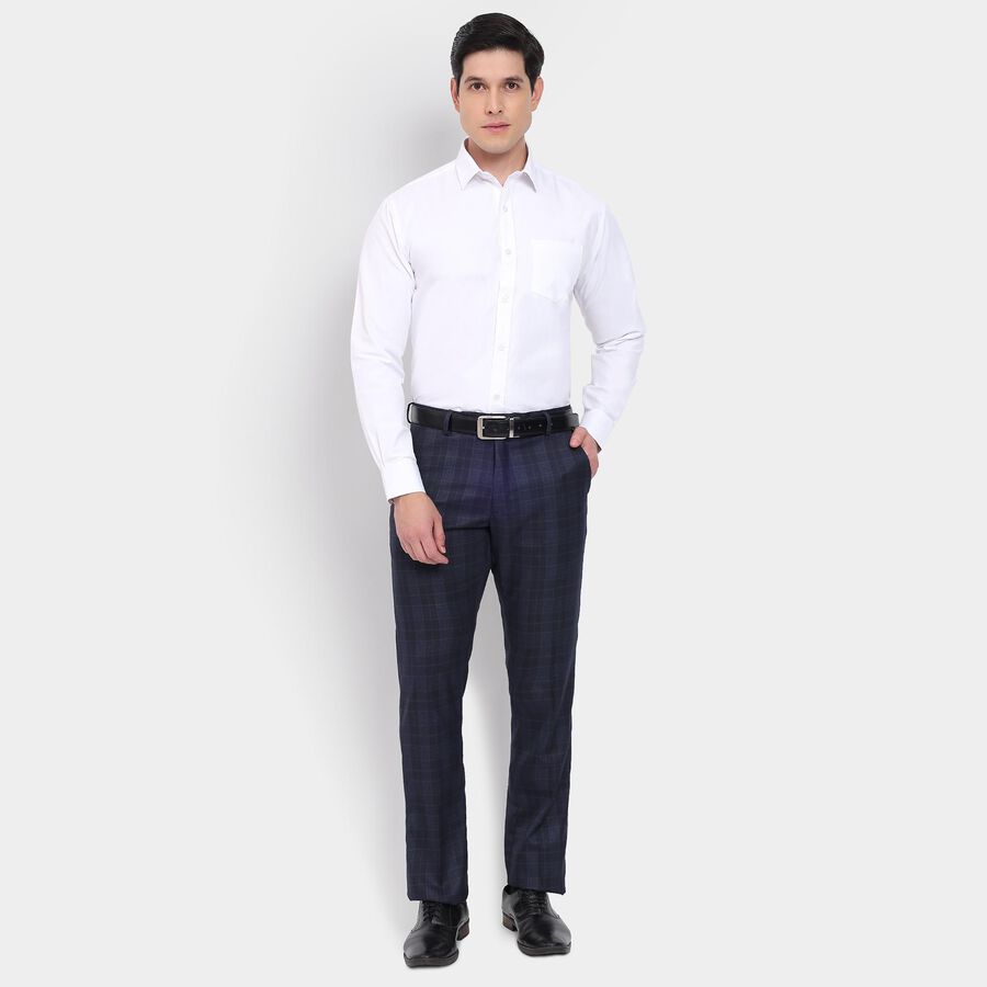 Men's Slim Fit Formal Trousers, नेवी ब्लू, large image number null
