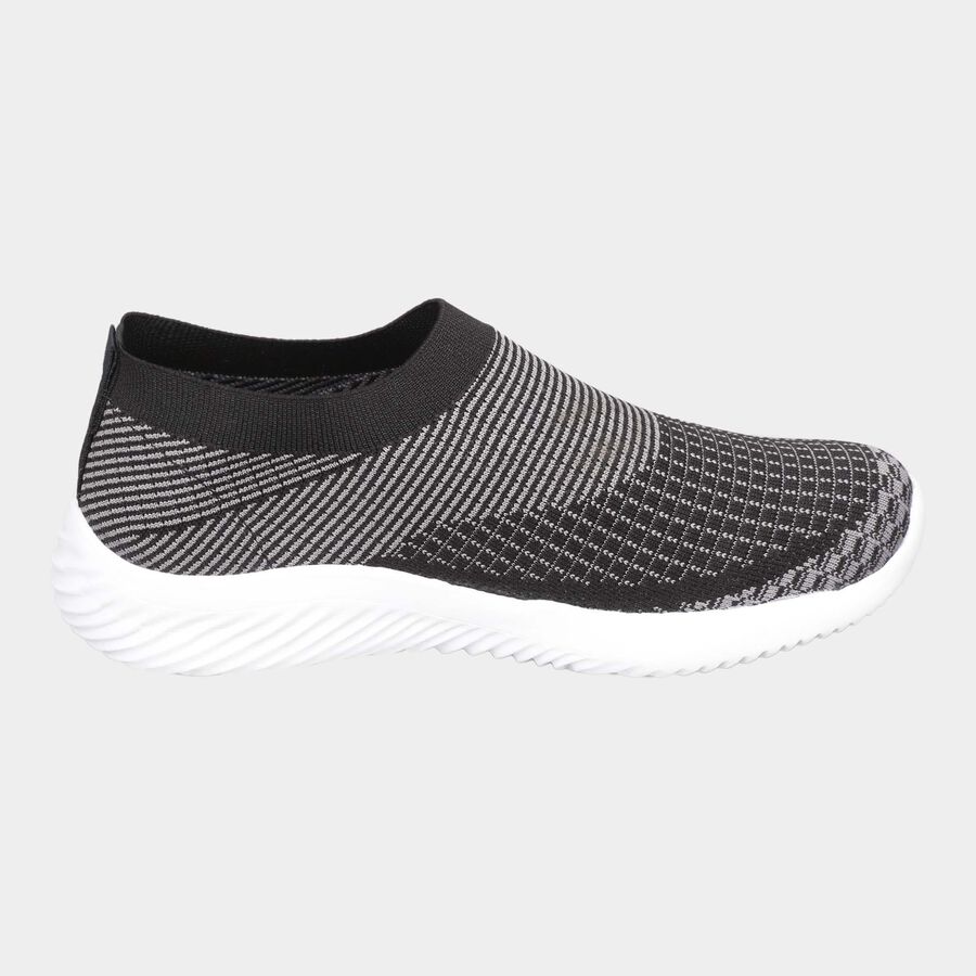 Men Solid Slip-On Sports Shoes, Black, large image number null