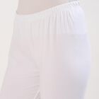 Women's Bright White Cotton Blend Ankle-Length Churidar, सफ़ेद, small image number null
