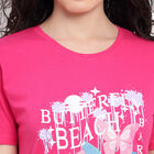 Cotton Round Neck T-Shirt, Pink, small image number null