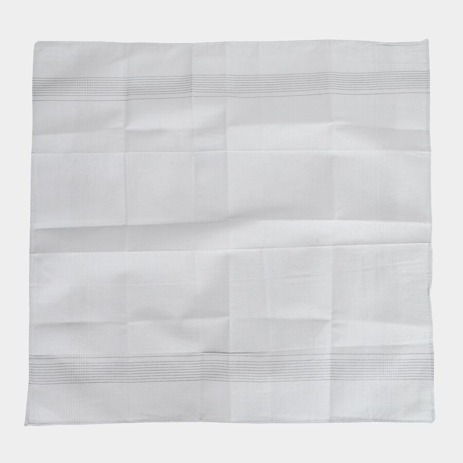 Men's Assorted Colors Striped Pack of 3 Handkerchief, हल्का ग्रे, large