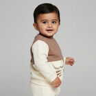 Infants Cream and Brown Round Neck Casual Sweatshirt, गहरा पीला, small image number null