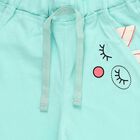 Girls Mint Green Printed Cotton Blend Pyjama, एक्वा, small image number null