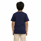 Boys Deep Midnight Navy Blue Cotton Crew Neck Casual T-Shirt, मध्यम नीला, small image number null