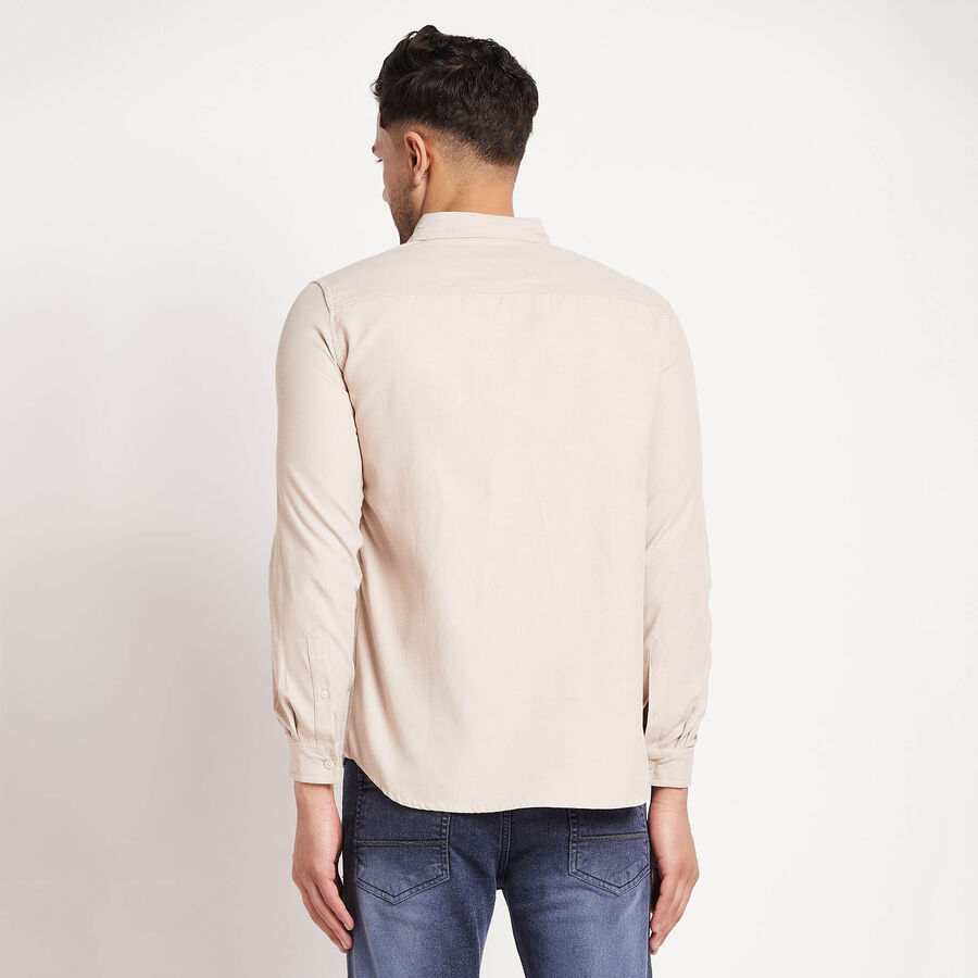 Solid Casual Shirt, Beige, large image number null