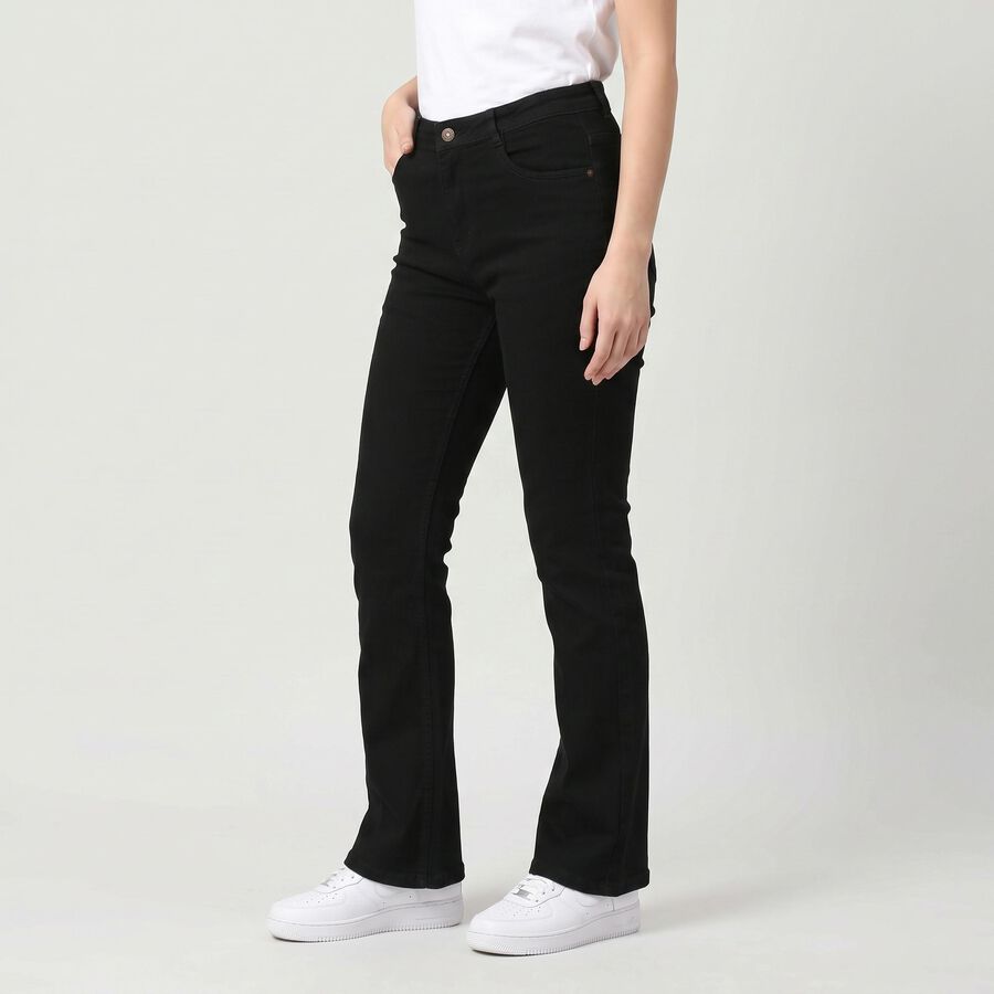 Women's Black Bootcut Fit Jeans, Black, large
