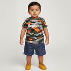 Infants' Olive Cotton Round Neck Camouflage Baba Suit, ओलिव, small