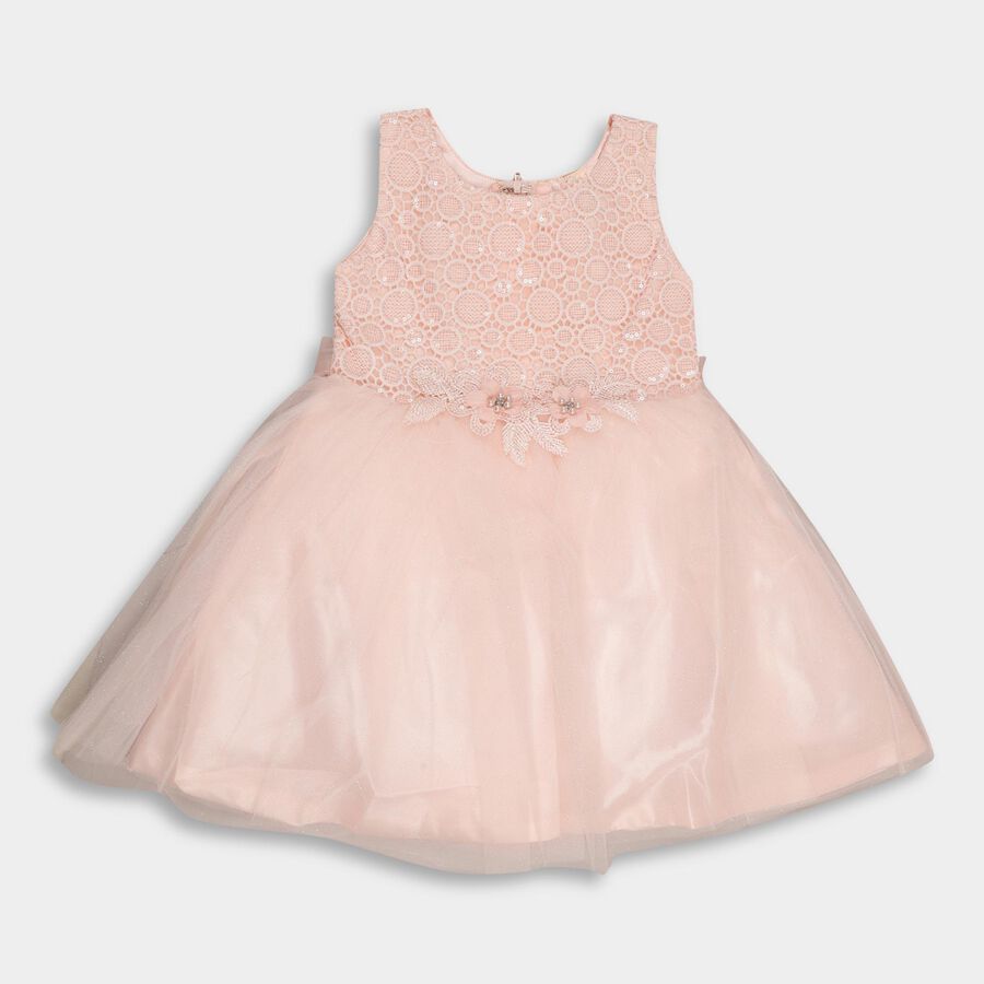 Girls' Frock, हल्का गुलाबी, large image number null
