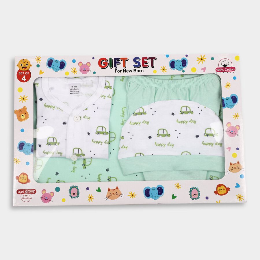 Infants' 100% Cotton Gift Set, Light Green, large image number null